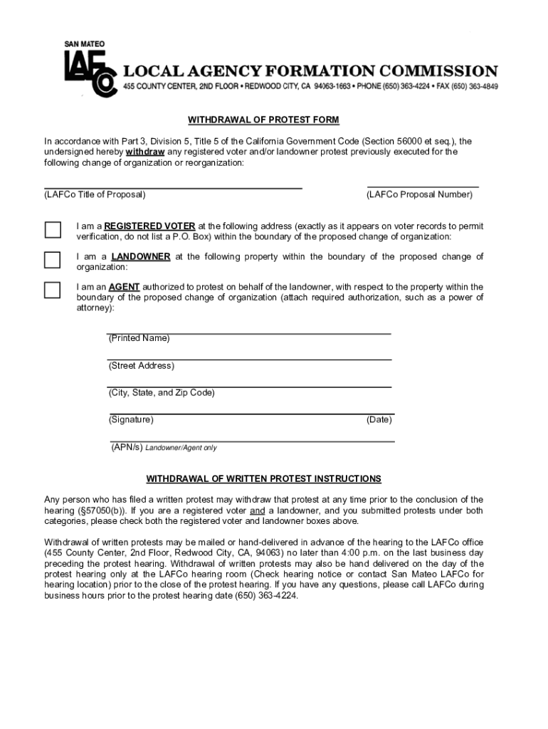 Fillable Online WITHDRAWAL OF PROTEST FORM In accordance with Part 3