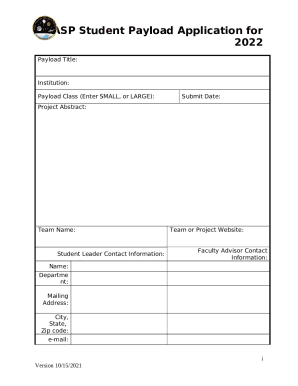 BalloonSat Payload Project REQUEST FOR PROPOSALS
