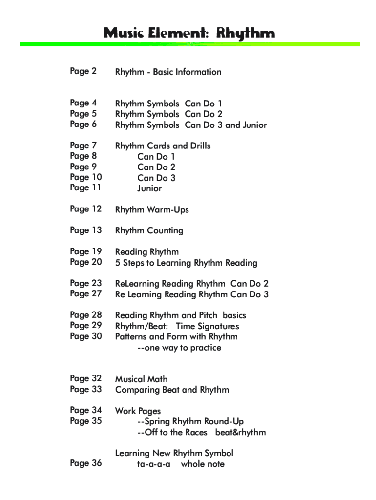 Fillable Online The Elements of Rhythm: Sound, Symbol, and Time Fax Email Print - pdfFiller