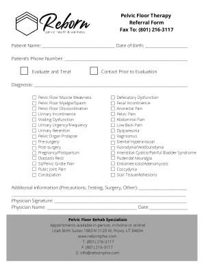 Physical Therapy Referral Form Provo