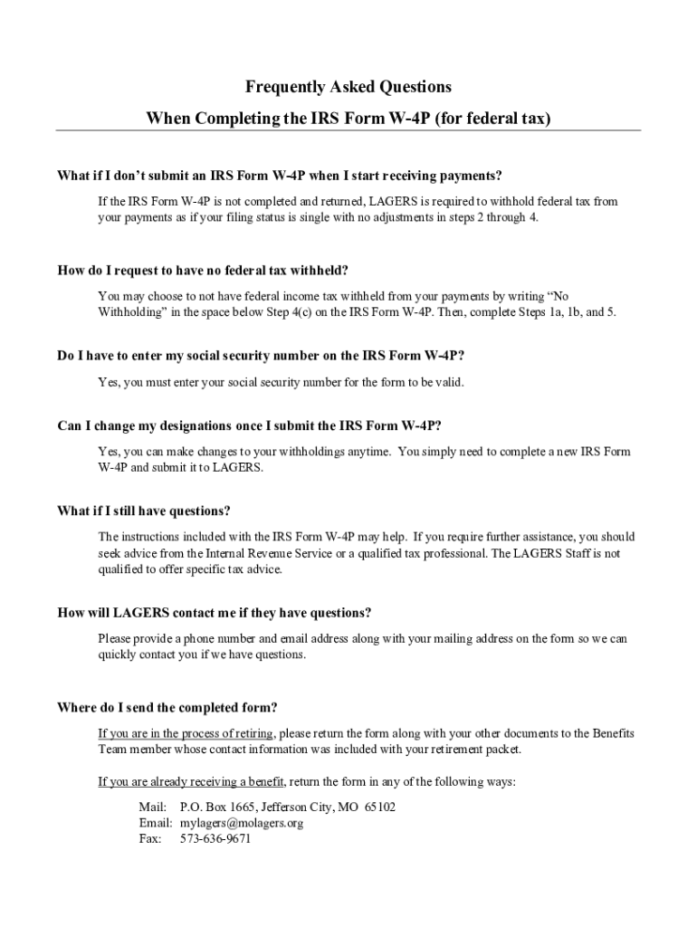 Fillable Online Frequently Asked Questions When Completing the IRS Form