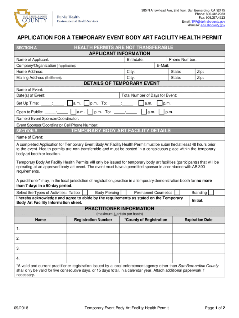 Fillable Online California Safe Body Art Act Fax Email Print pdfFiller