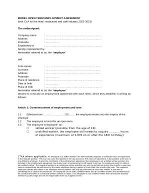 zero hours fixed-term employment agreement