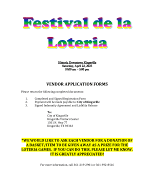 VENDOR APPLICATION FORMS