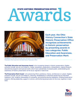Fillable Online State Historic Preservation Office Awards Fax Email