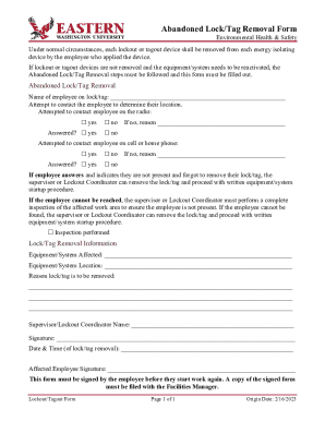emergency lock removal procedures &amp;amp; form fill