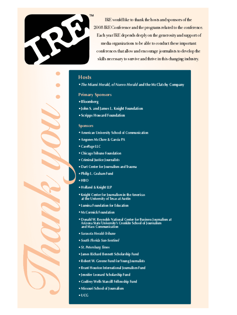 Fillable Online I attended an IRE conference for less than 30 and you