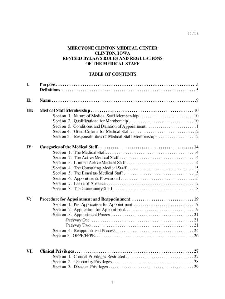 Fillable Online clinton, iowa revised bylaws rules and regulations of