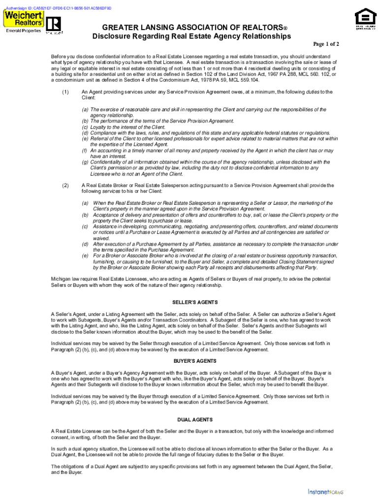 Fillable Online The Agency Disclosure Explained Fax Email Print