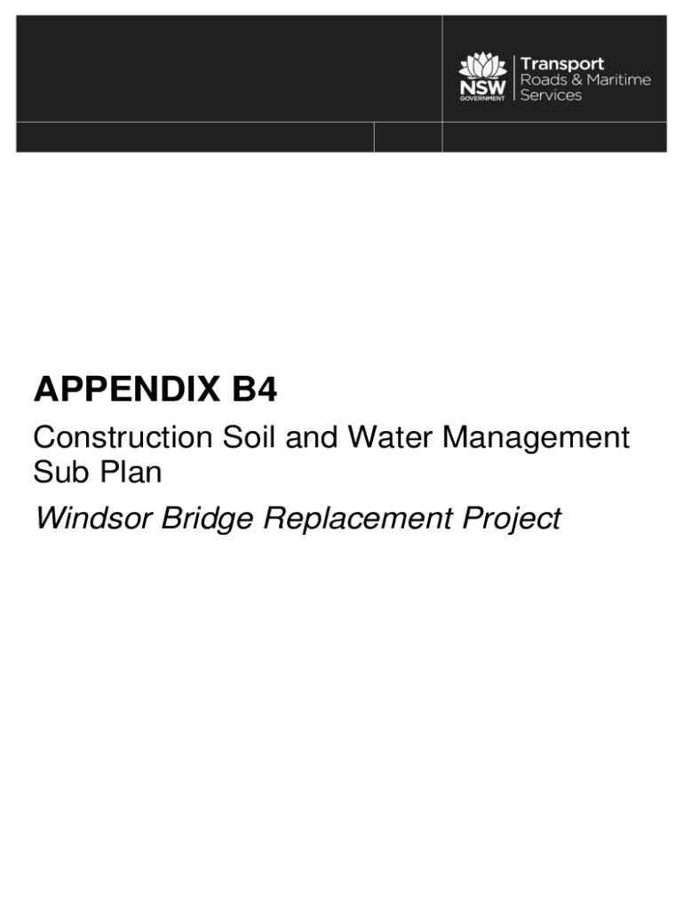 Fillable Online Windsor Bridge Appendix B4 Construction soil and water
