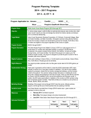 Fillable Online Program Planning Template Fax Email Print - pdfFiller