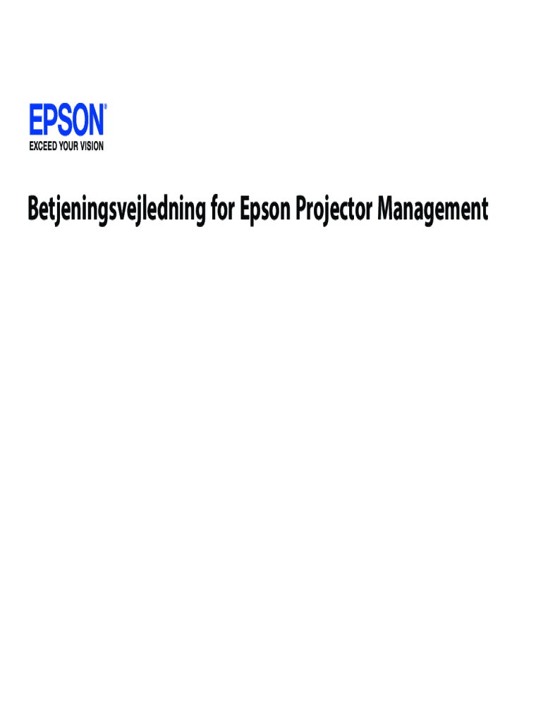 Fillable Online Operation Guide Epson Projector Management (v5.00