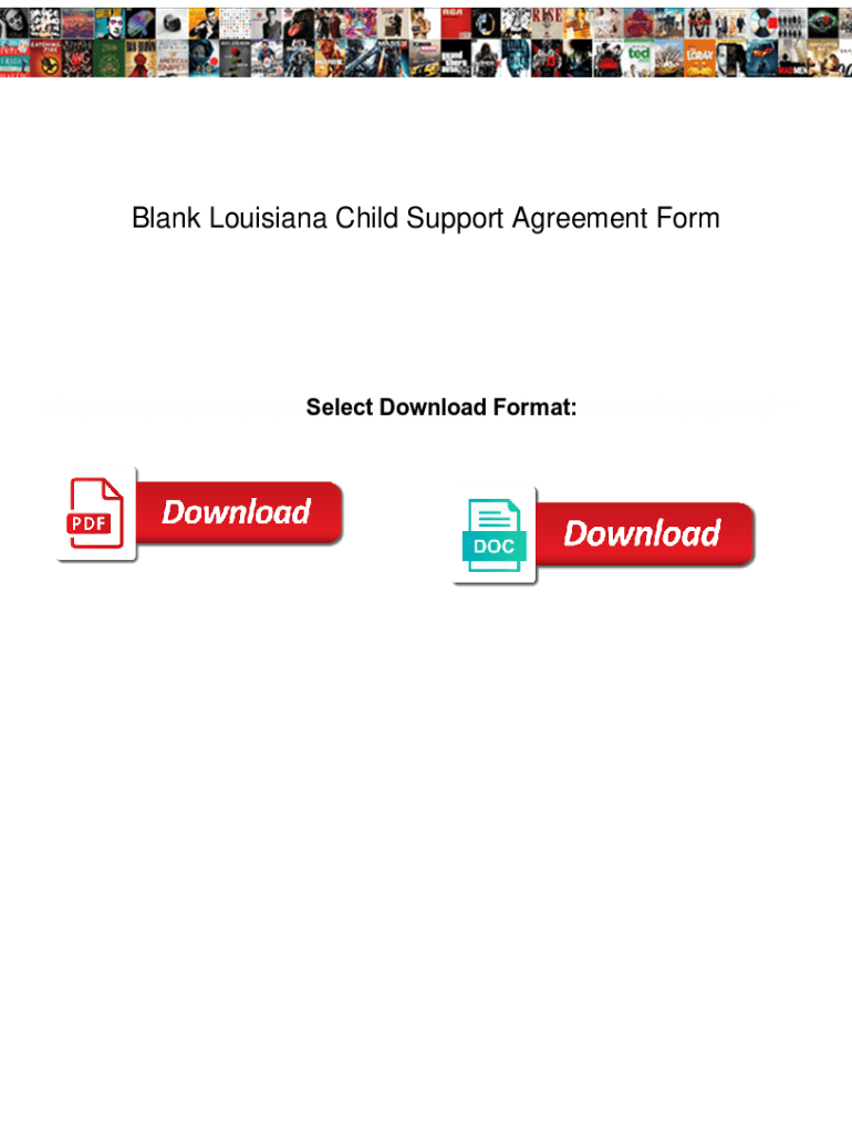 Fillable Online Blank Louisiana Child Support Agreement Form. Blank Louisiana Child Support