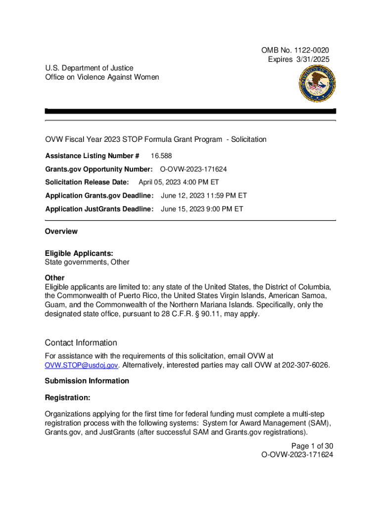 Fillable Online 28 CFR Part 90 Subpart B The STOP (Services