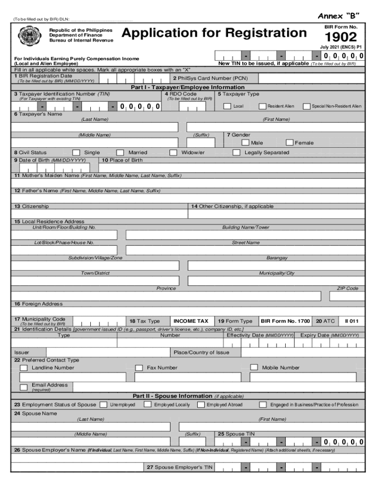 Fillable online republic of the philippines bir form no department