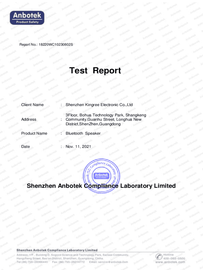 Fillable Online Test Report Fax Email Print pdfFiller