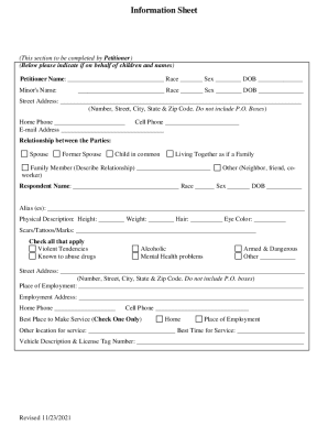 Fillable Online . Information Sheet Fax Email Print - pdfFiller