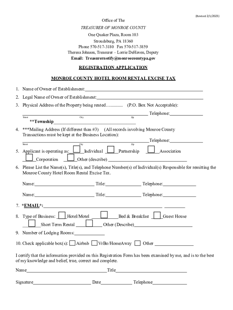 Fillable Online ReElect Theresa Johnson for Monroe County Treasurer