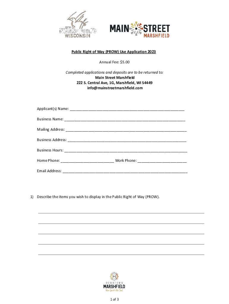 Fillable Online Right of Way Permit Online Application Fax Email Print ...