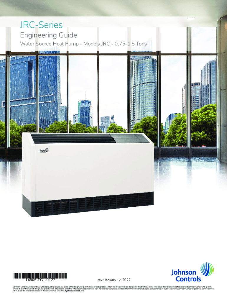 Fillable Online Johnson Controls JRESeries Rooftop Water Source Heat