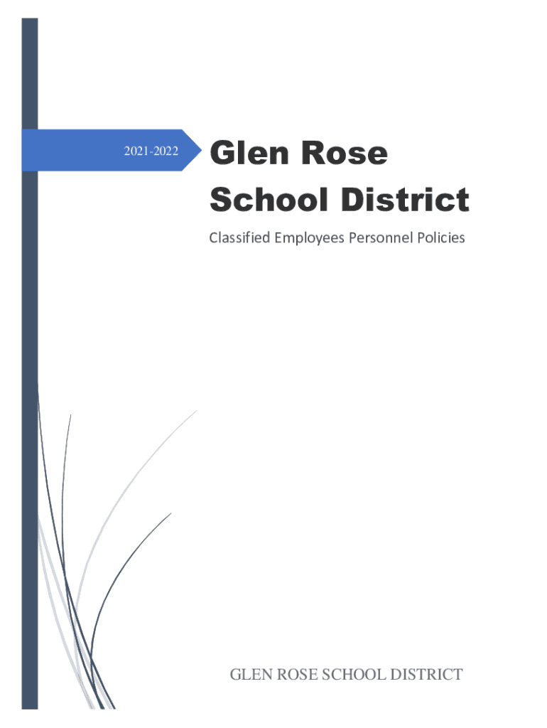 Fillable Online Glen Rose School District. Classified Employees Personnel Policies Fax Email