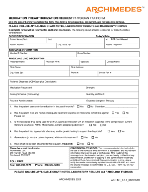 medication preauthorization request physician fax form