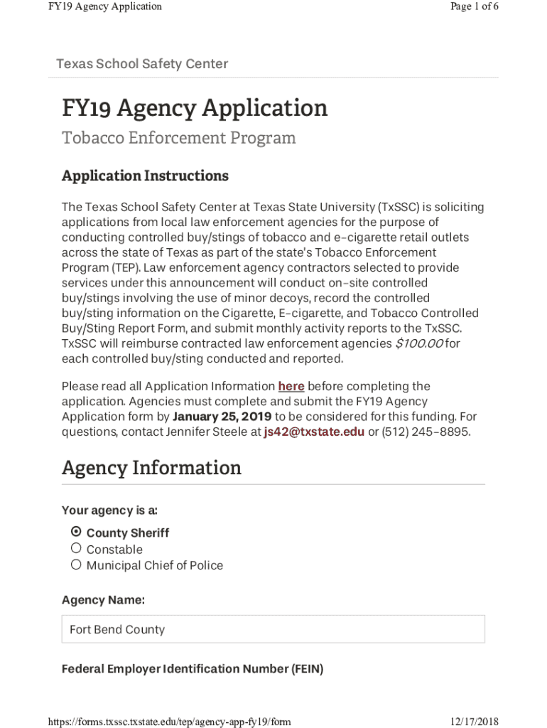 Fillable Online Texas School Safety Center Texas State University Fax