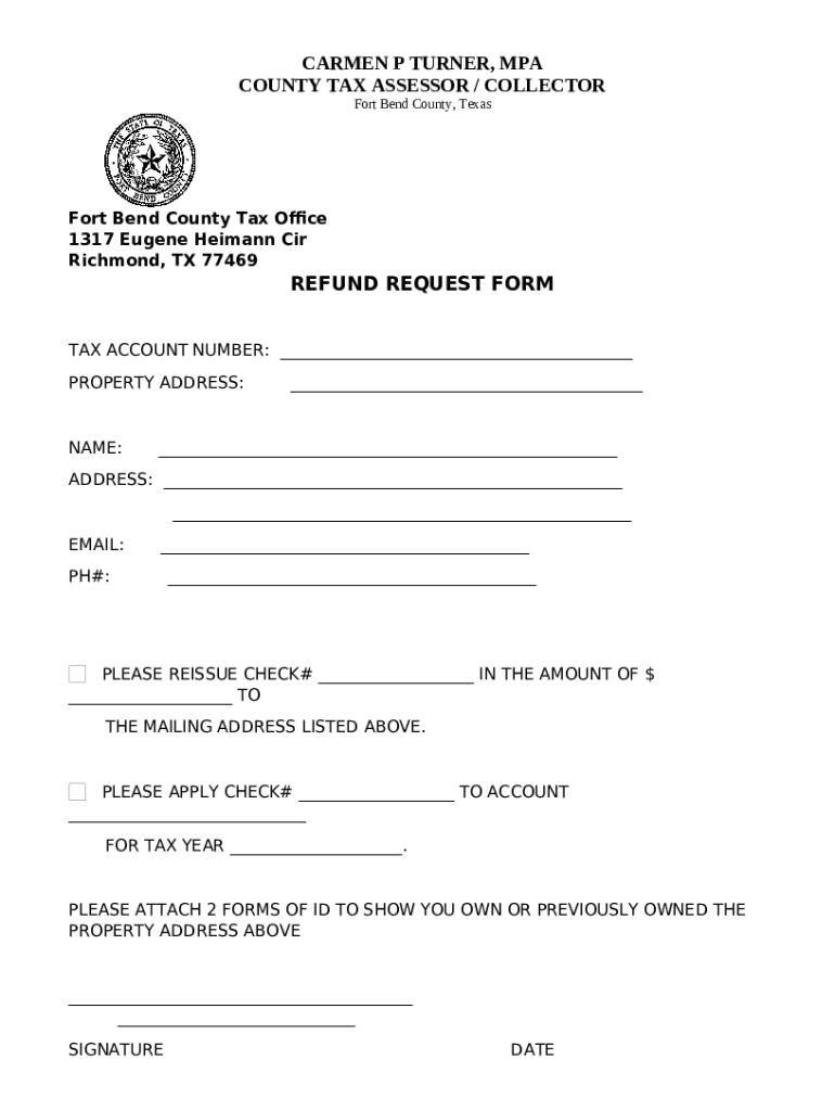 Fort Bend County Tax Office Vehicle Registration K9HCNS Doc Template