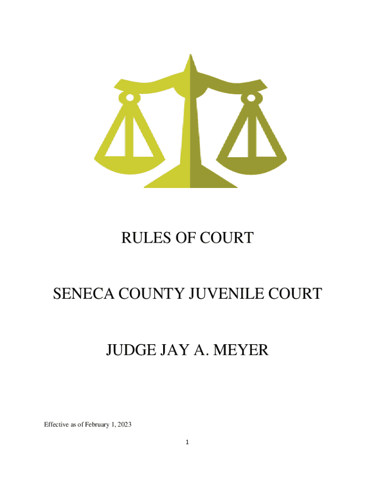 Fillable Online RULES OF COURT SENECA COUNTY JUVENILE Fax Email