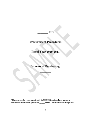 Procurement Plan Sample