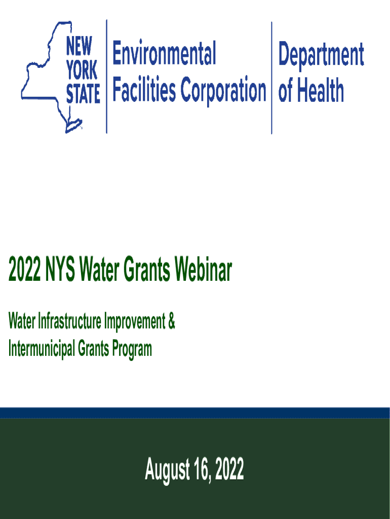 Fillable Online efc ny New York State Water Infrastructure Improvement