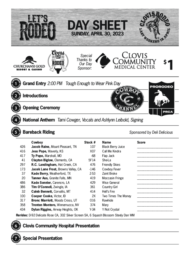 2023 clovis day sheet introductions Preview on Page 1