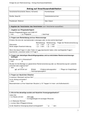 Antrag auf Anschlussrehabilitation