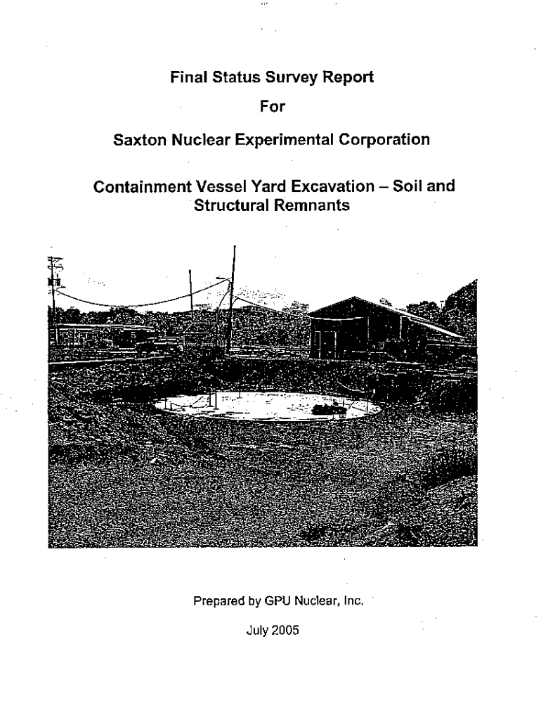 Fillable Online Containment Vessel Yard Excavation Soil and Fax Email