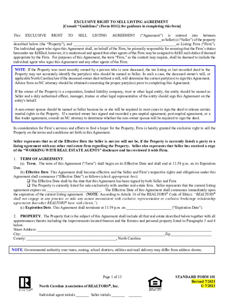 fillable-online-exclusive-right-to-sell-listing-agreement-fax-email