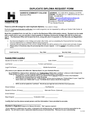 duplicate diploma/certificate request form