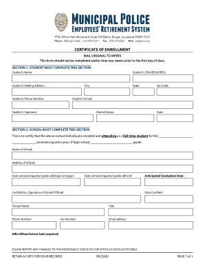 Fillable Online CERTIFICATE OF ENROLLMENT Fax Email Print - pdfFiller