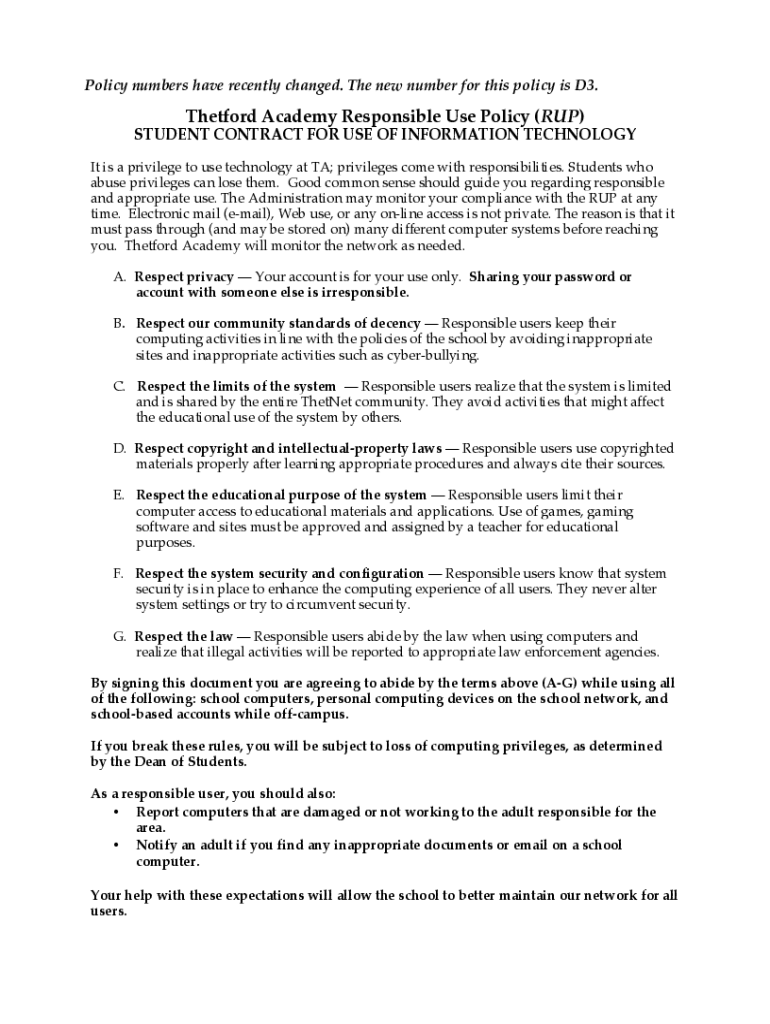 Fillable Online Thetford Academy and Lyme Seek to Renew Old Agreement