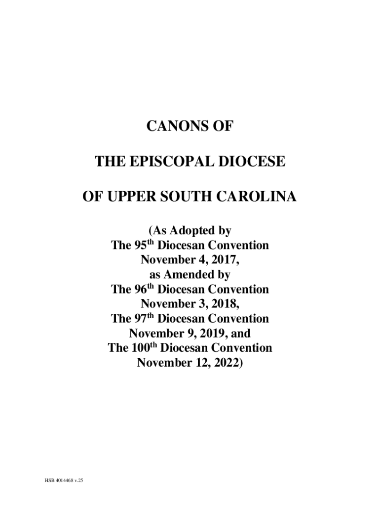 Fillable Online CANONS OF THE EPISCOPAL DIOCESE OF ... Fax Email Print ...