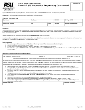 Fillable Online Financial aid forms - ASU tuition - Arizona State ...