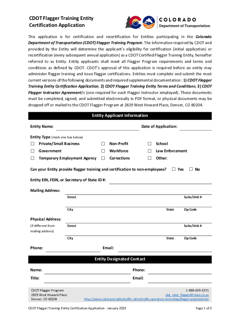 Fillable Online Fillable Flagger Program (Colorado Department of