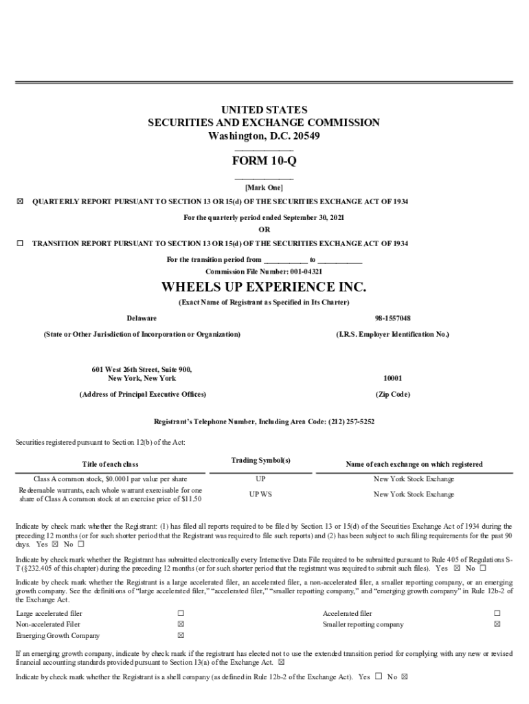 Fillable Online WHEELS UP EXPERIENCE INC. Fax Email Print pdfFiller