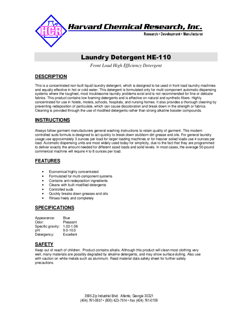 Fillable Online How Much Laundry Detergent to Use in HE Washer Fax