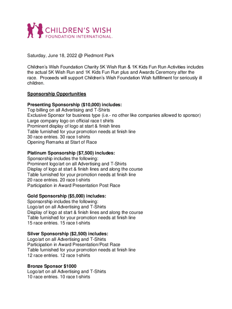 Fillable Online Children's Wish Foundation InternationalEvent List View