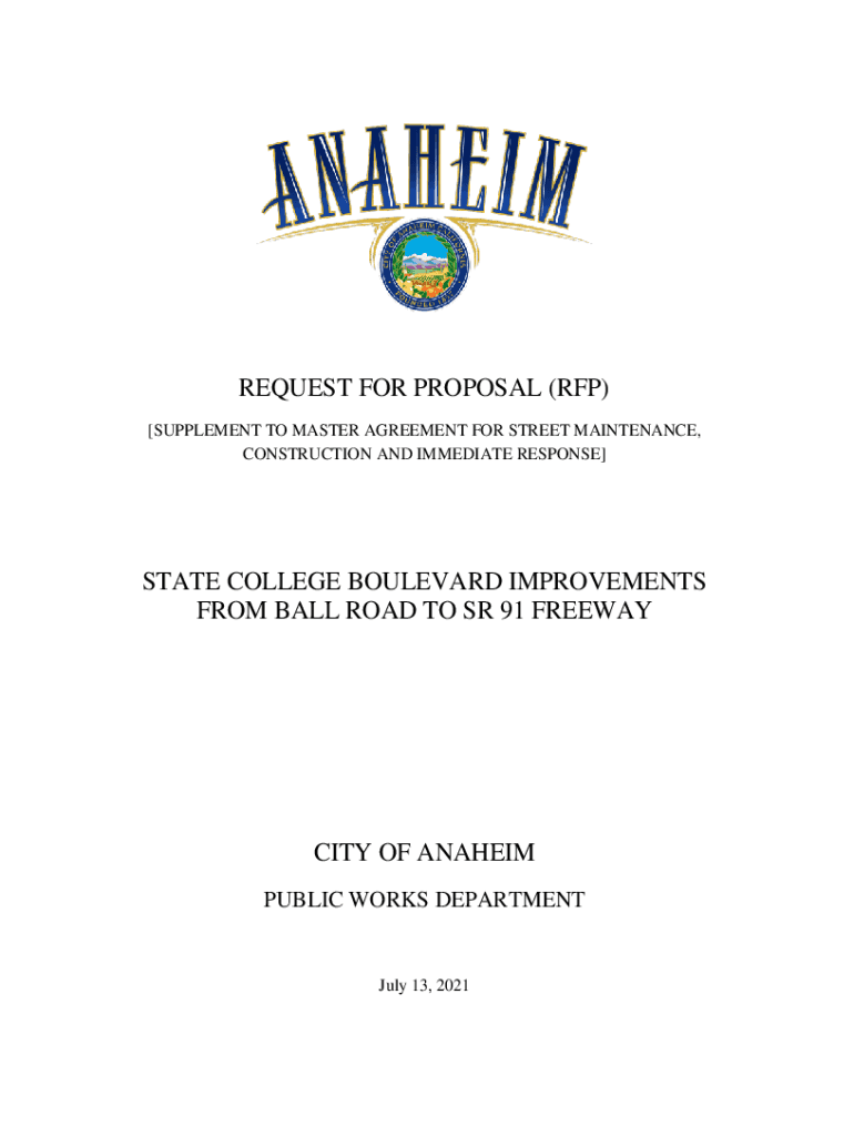 Fillable Online local anaheim state college boulevard improvements from
