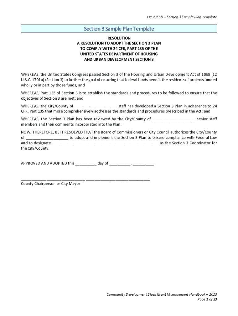 Fillable Online Section 3 Sample Plan Template Fax Email Print