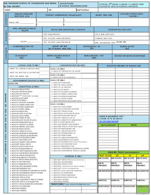 Fillable Online Media and Journalism Major B A UNC Catalog Fax Email
