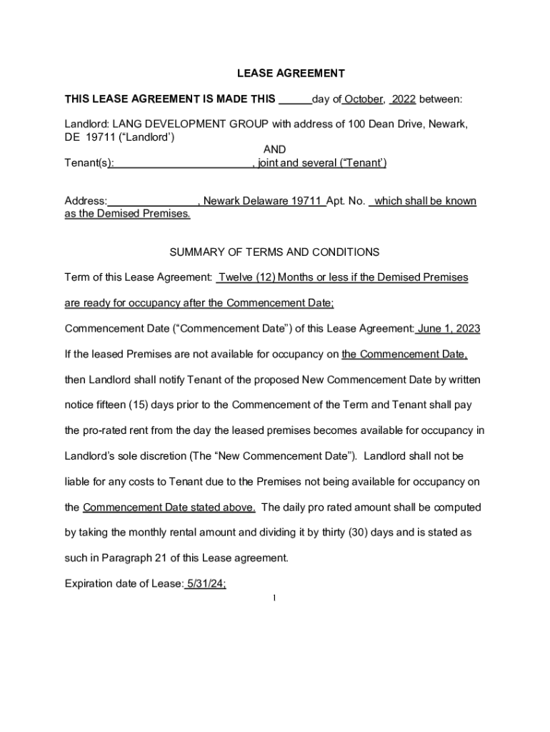 Fillable Online Lang Development GroupApartments For Rent In Newark