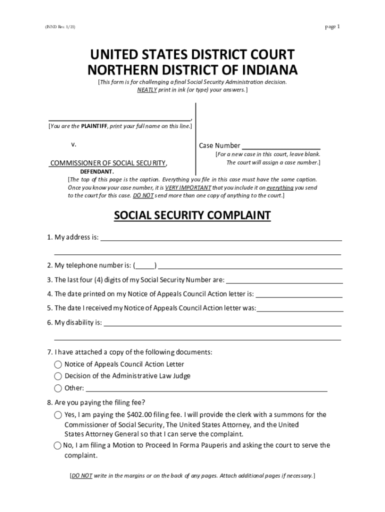 Fillable Online ASSIGNMENT OF SOCIAL SECURITY APPEAL CIVIL ... Fax ...