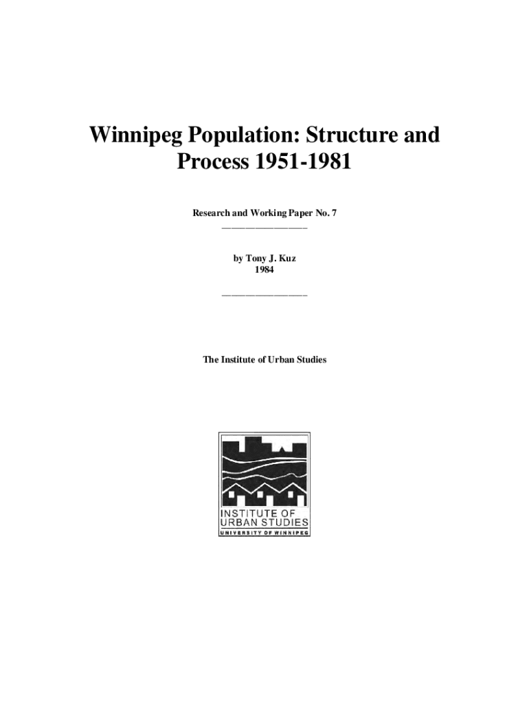 Fillable Online Winnipeg Population Structure and Fax Email Print